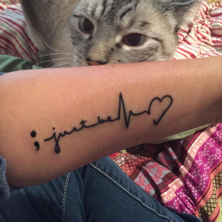 heartbeat semicolon tattoo