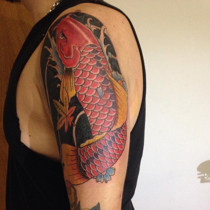 koi dragon sleeve tattoo