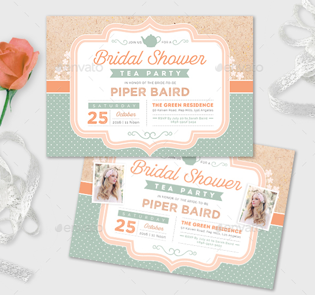 Bridal Shower Tea Party Invitation 