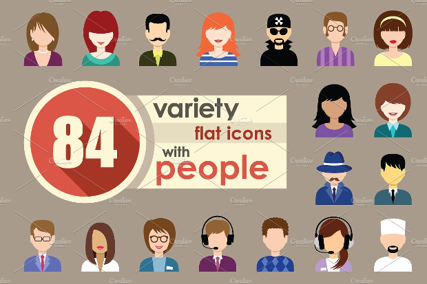 flat person icons