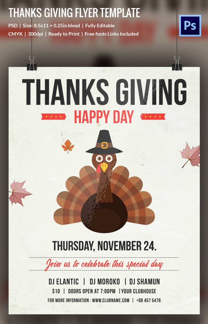 21+ Printable Thanksgiving Template Designs  Design Trends Throughout Thanksgiving Flyers Free Templates