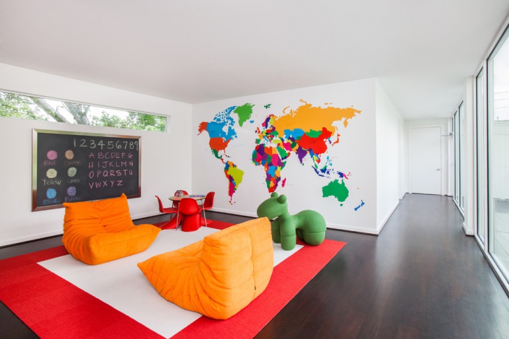 abstract world map wall decor