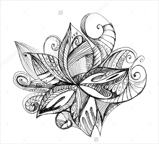 abstract flower drawing