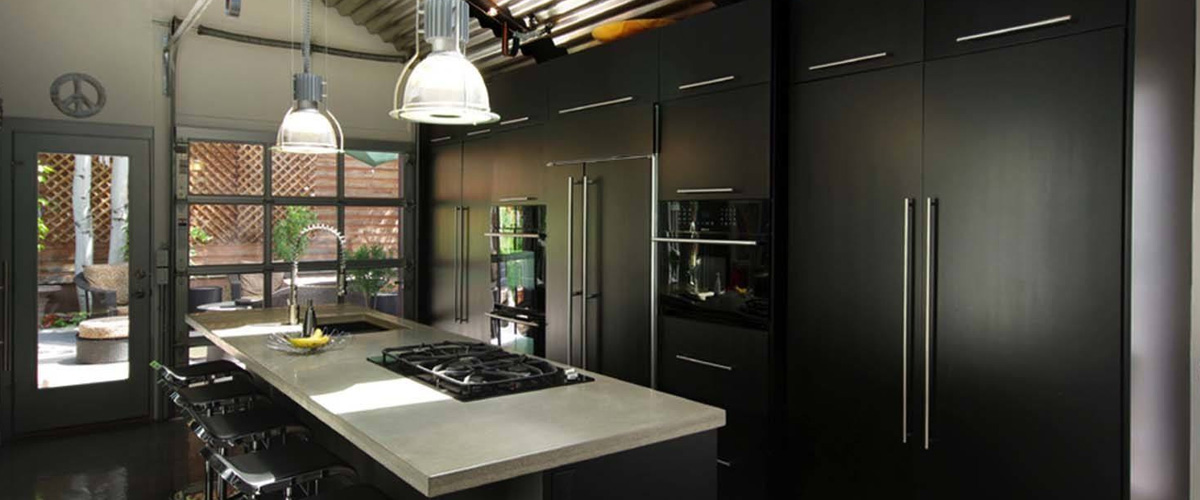 contemporary black kitchen