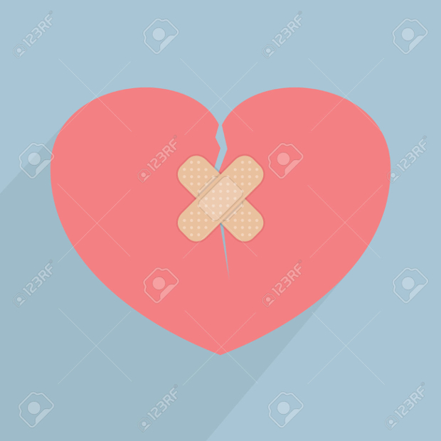 broken heart with bandage clipart