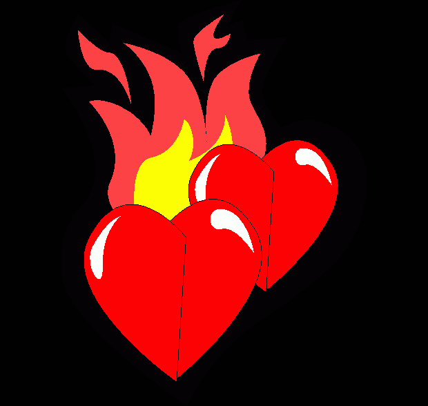 red flaming heart clipart