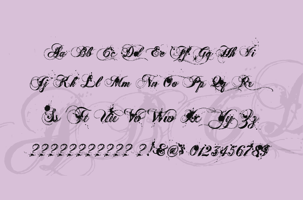 tattoo cursive number font 