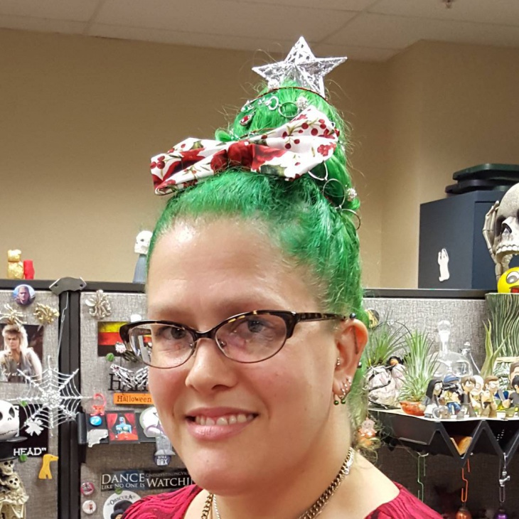 christmas tree bow hairstyle