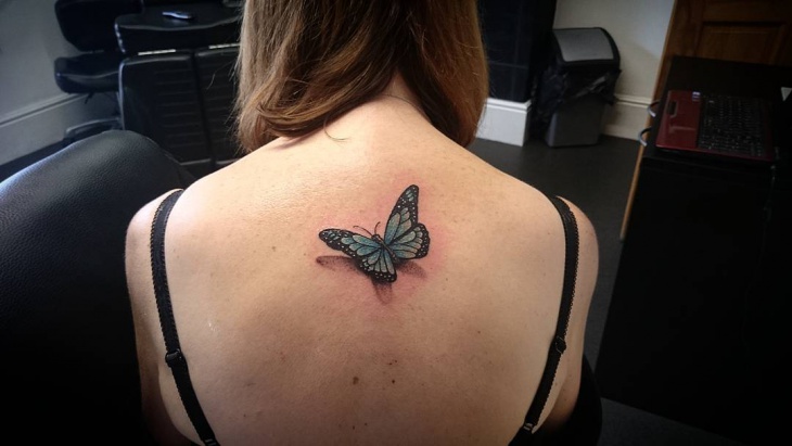 3d butterfly tattoo on back