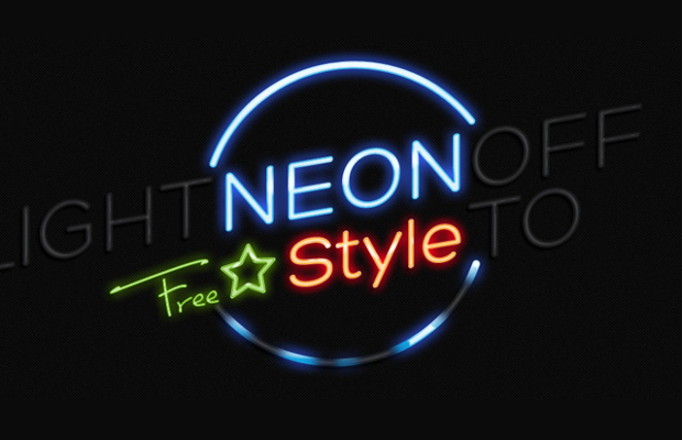 neon text effect photoshop style