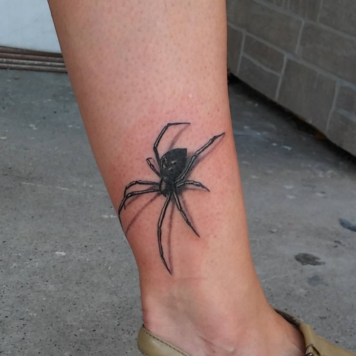 small 3d spider tattoo
