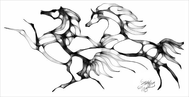 abstract young horse drawing