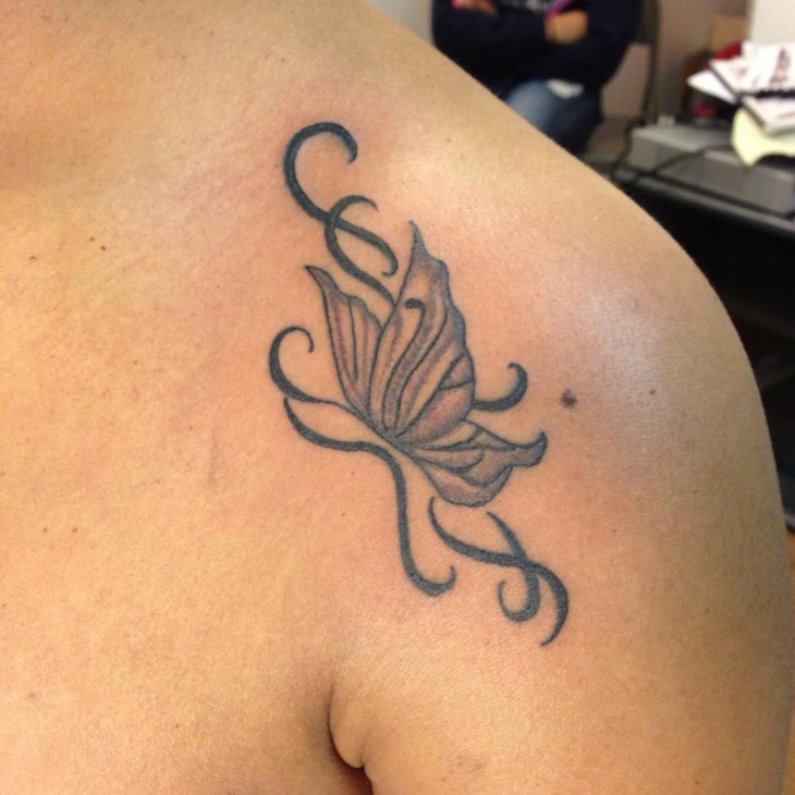 32+ Butterfly Tattoo Designs, Ideas - Tribal Butterfly Tattoo On ShoulDer