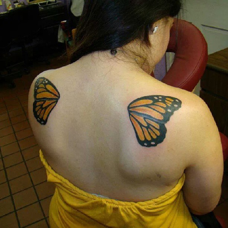 butterfly wings tattoo for women