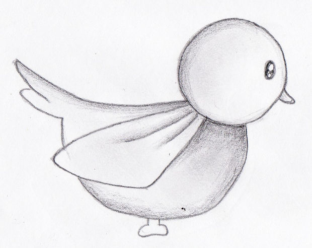 small cartoon bird drawing