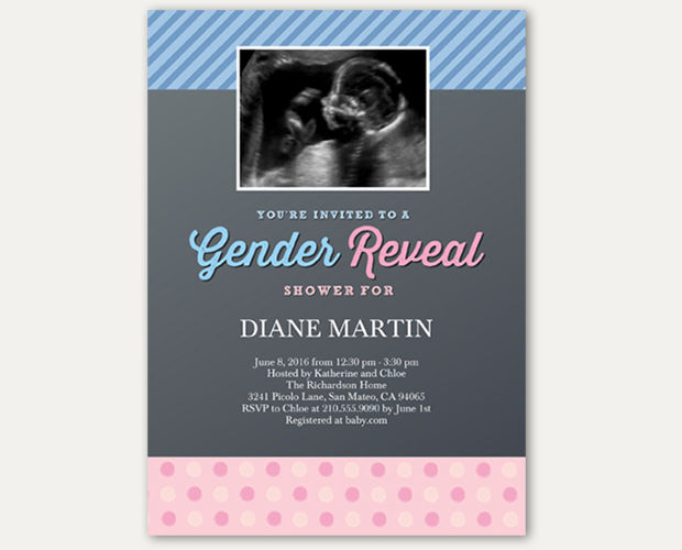 gender reveal baby shower invitation