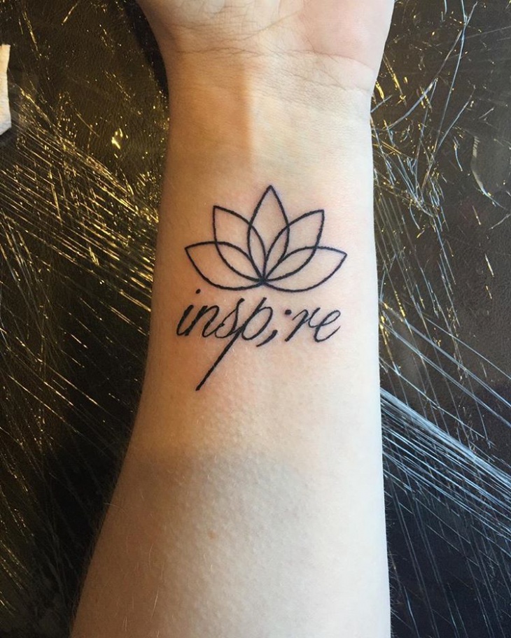 lotus flower wrist tattoo for women