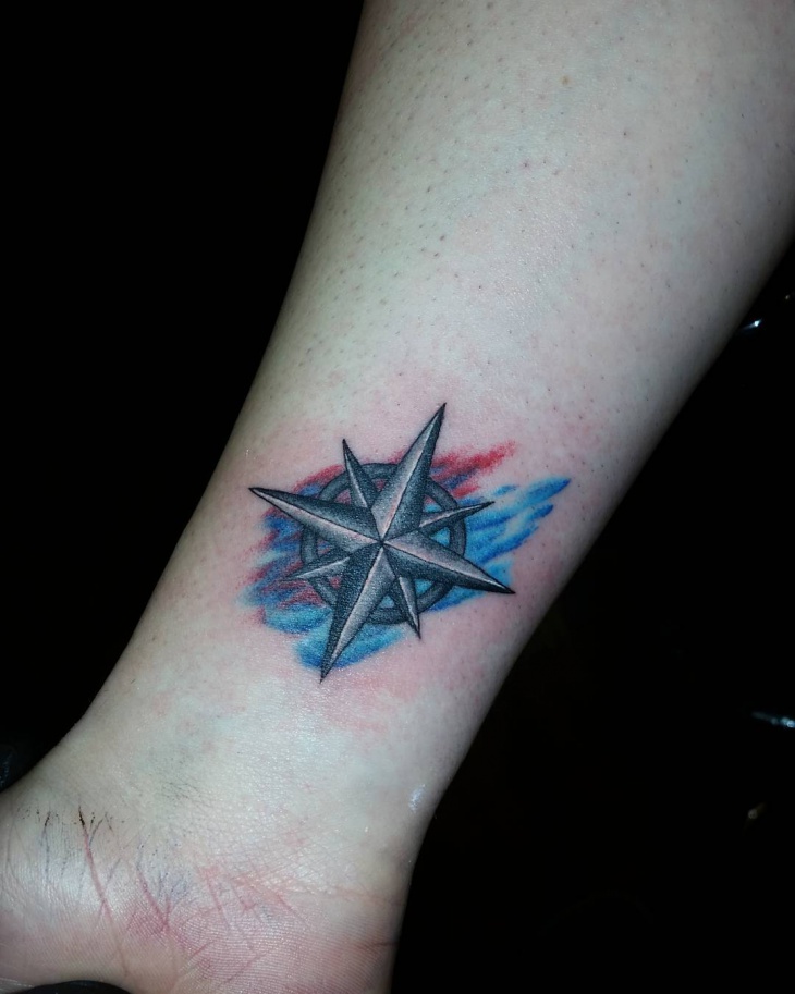 nautical star wrist tattoo