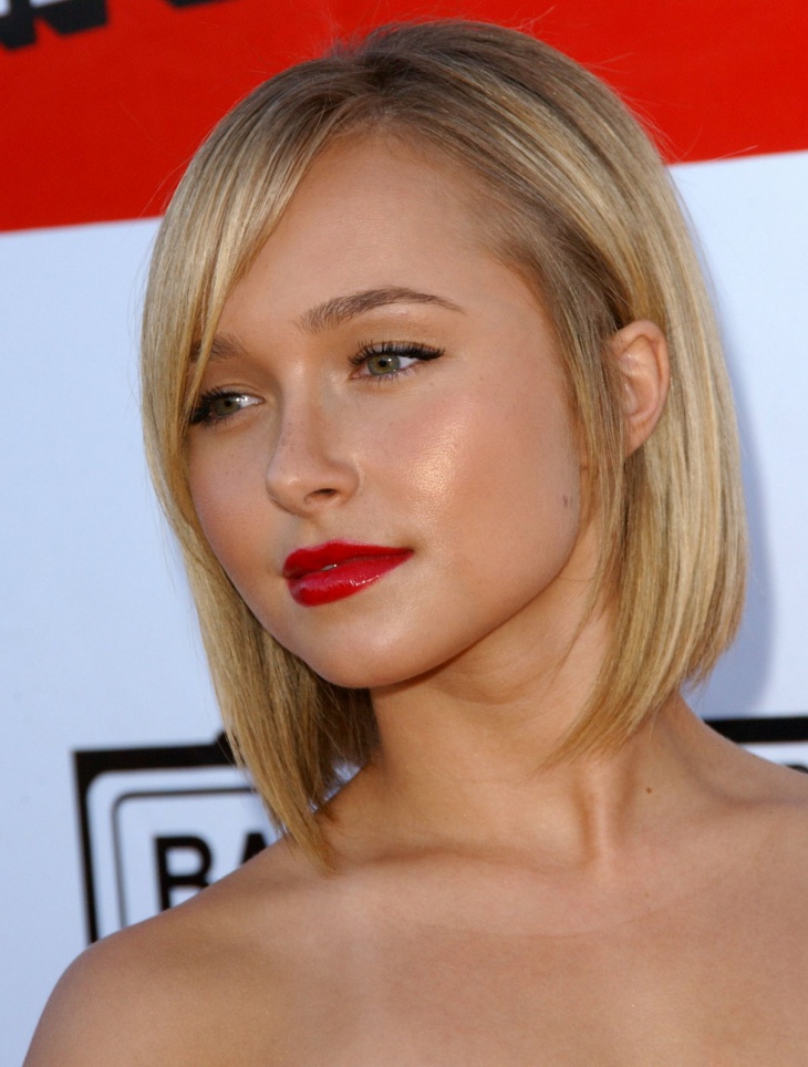 hayden panettiere long angled bob hairstyle