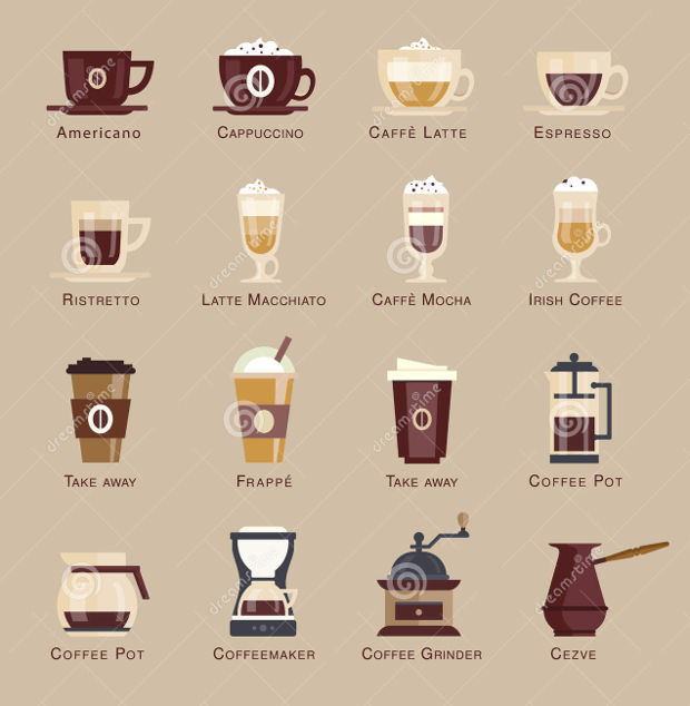 mini coffee vector icons