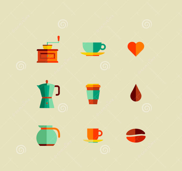 small coffee shop icons