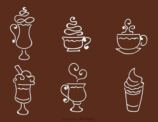 coffee outline vector icons