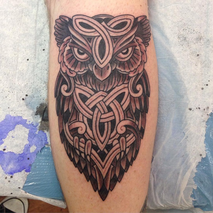 celtic knot owl tattoo