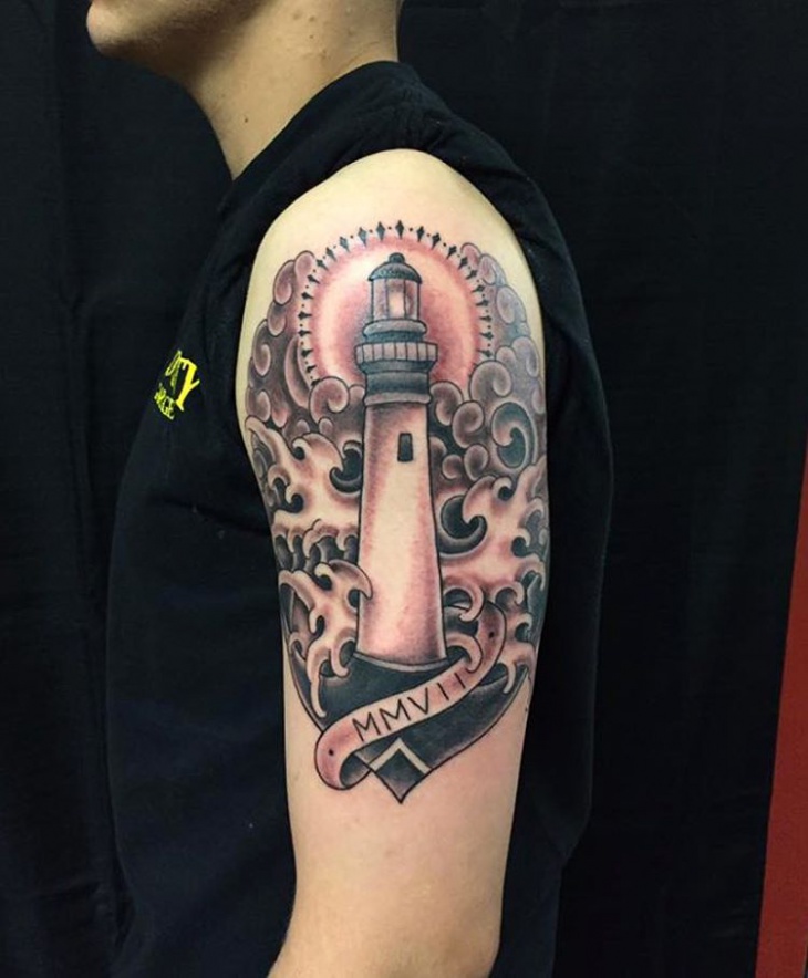 anchor half sleeve tattoo