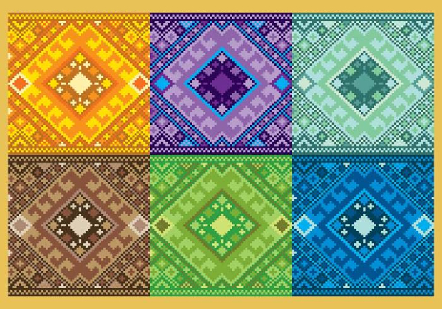 pixelated aztec pattern