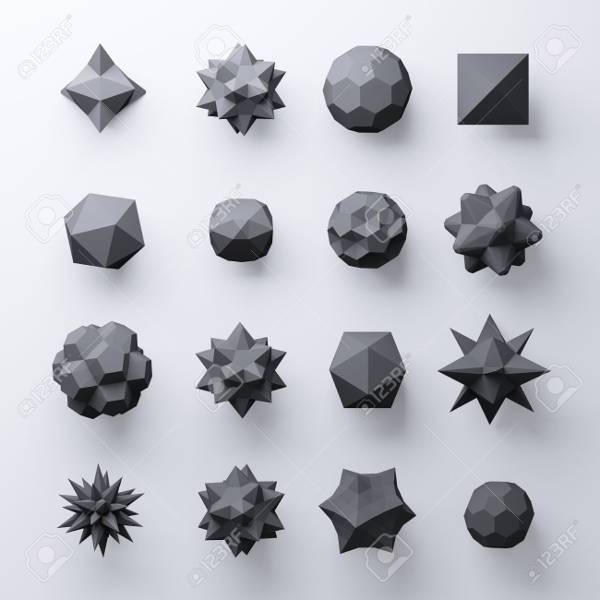 3d abstract geometric polygonal shape