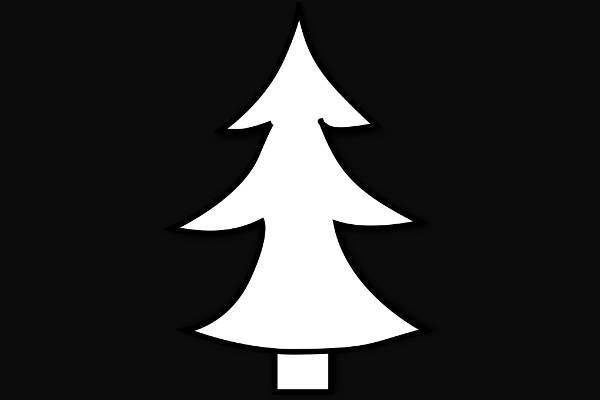 black and white pine tree clipart
