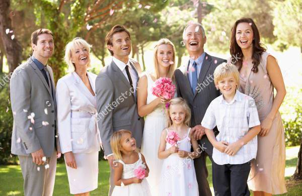 happy wedding family photography