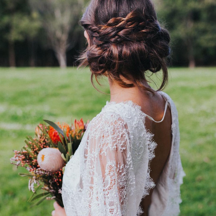 long braided wedding hairstyle