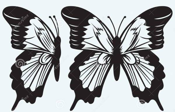 monarch butterfly open wings sihouette