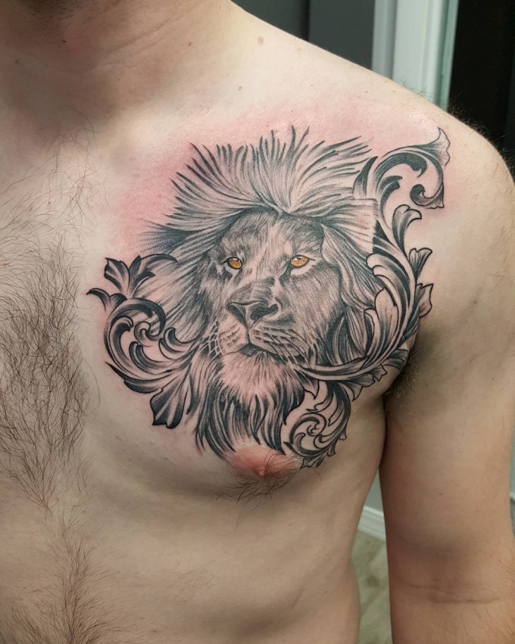 lion king chest tattoo design