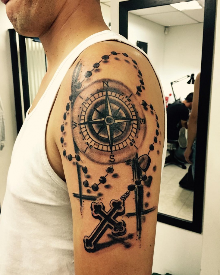 mens cross tattoo on arm