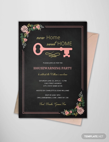 chalkboard housewarming invitation template