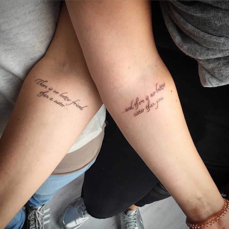 sister love quote tattoo