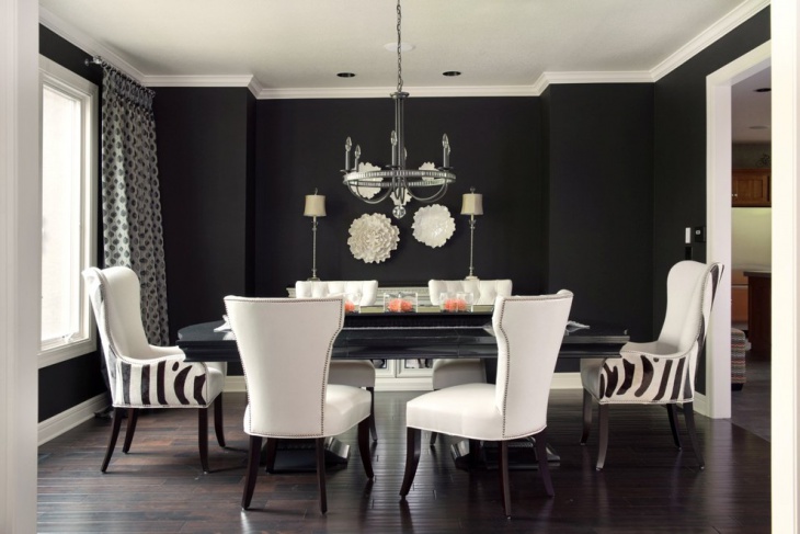 transitional white dining room