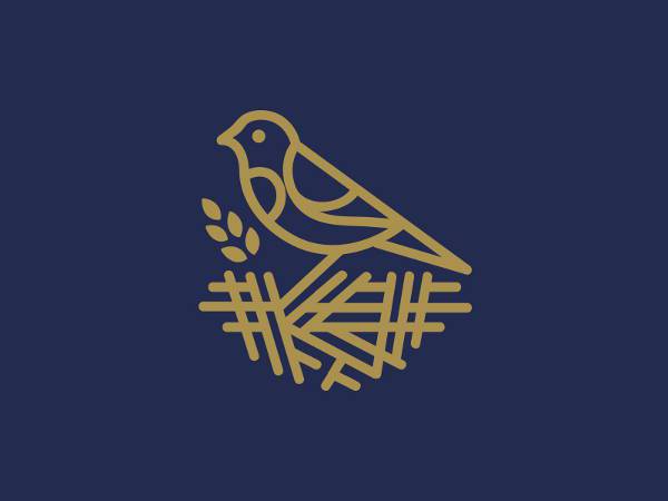 line bird nest logo