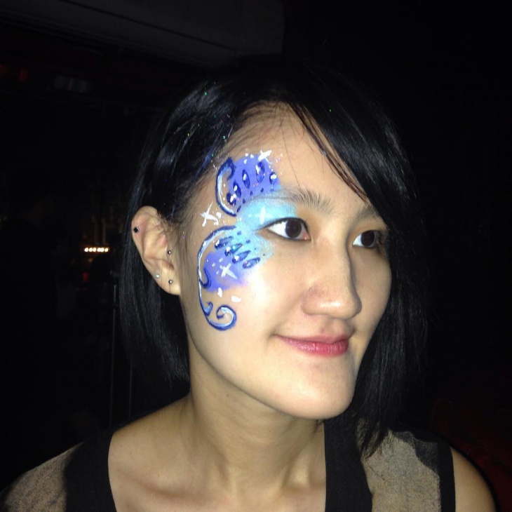 blue butterfly eye makeup idea