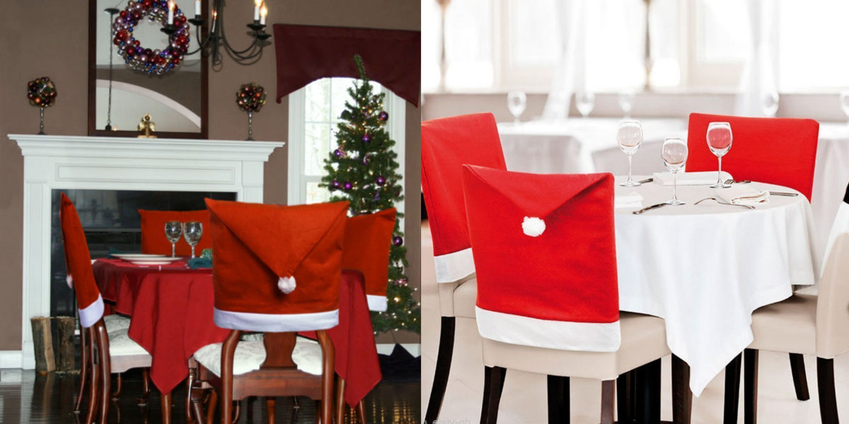santa hat dining room chair covers set