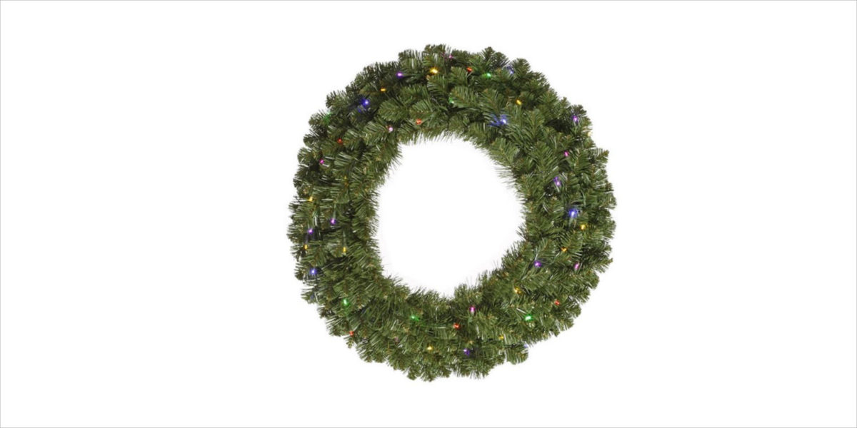 pre lit grand teton commercial christmas wreath – multi led lights