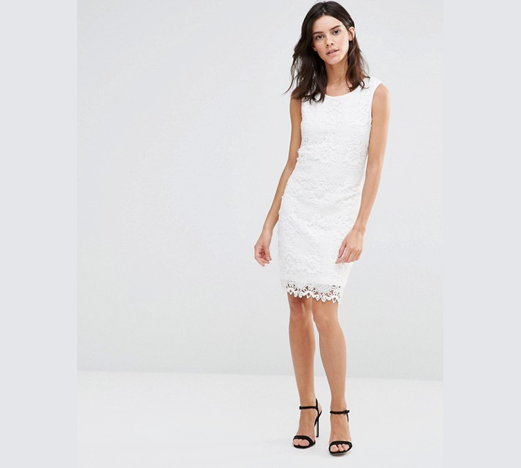 white lace shift dress