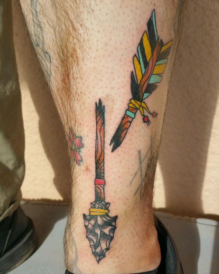 broken arrow peace tattoo