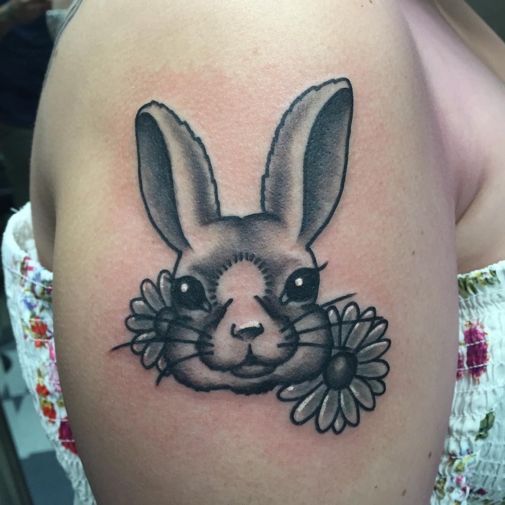 cute rabbit tattoo design