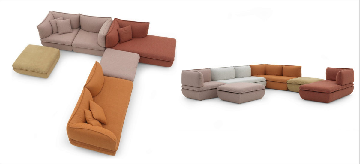 mimic sectional fabric sofa 