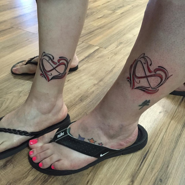 double heart infinity tattoo design