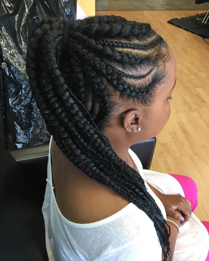 weave braid ponytail hairstyle