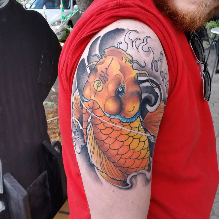 koi fish halfsleeve tattoo for men